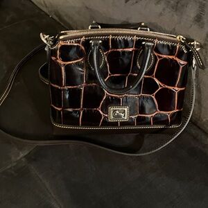 Dooney & BurkePatent Croc-Embossed Mini Satchel - Rich Oxblood & Brown